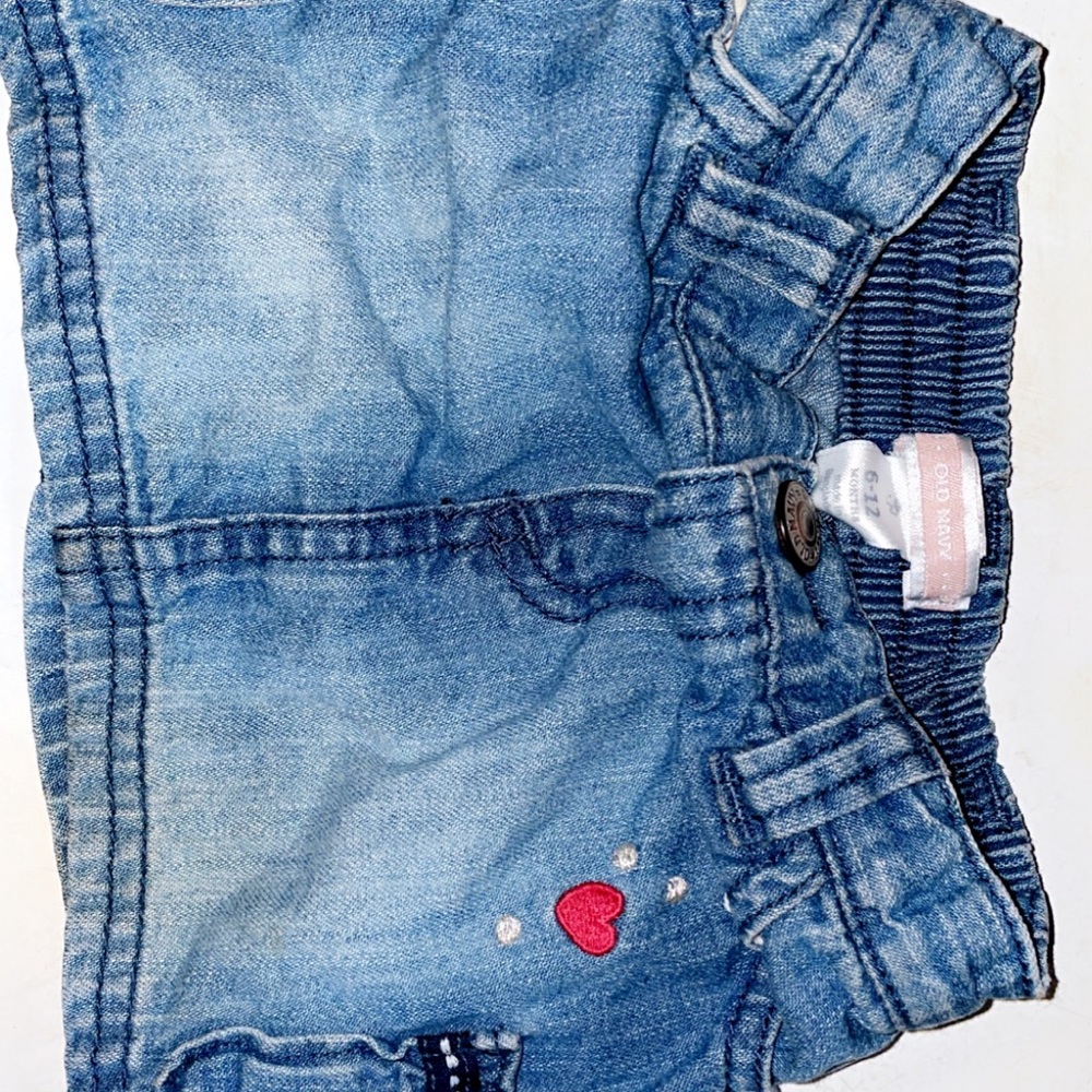 6-12 months// denim ladybug skirt